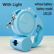 Retractable Dog Leash with LED Light and Waste Bag – 5M Durable Nylon Rope