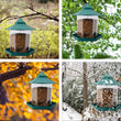 Wild Bird Feeder | Hanging Hexagonal Roof Pavilion | Semi-Automatic Garden Decoration | 1PCS