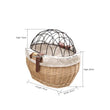Wicker Pet Carrier | Front Bike Basket with Wire Mesh Cover - Small Dogs/Cats