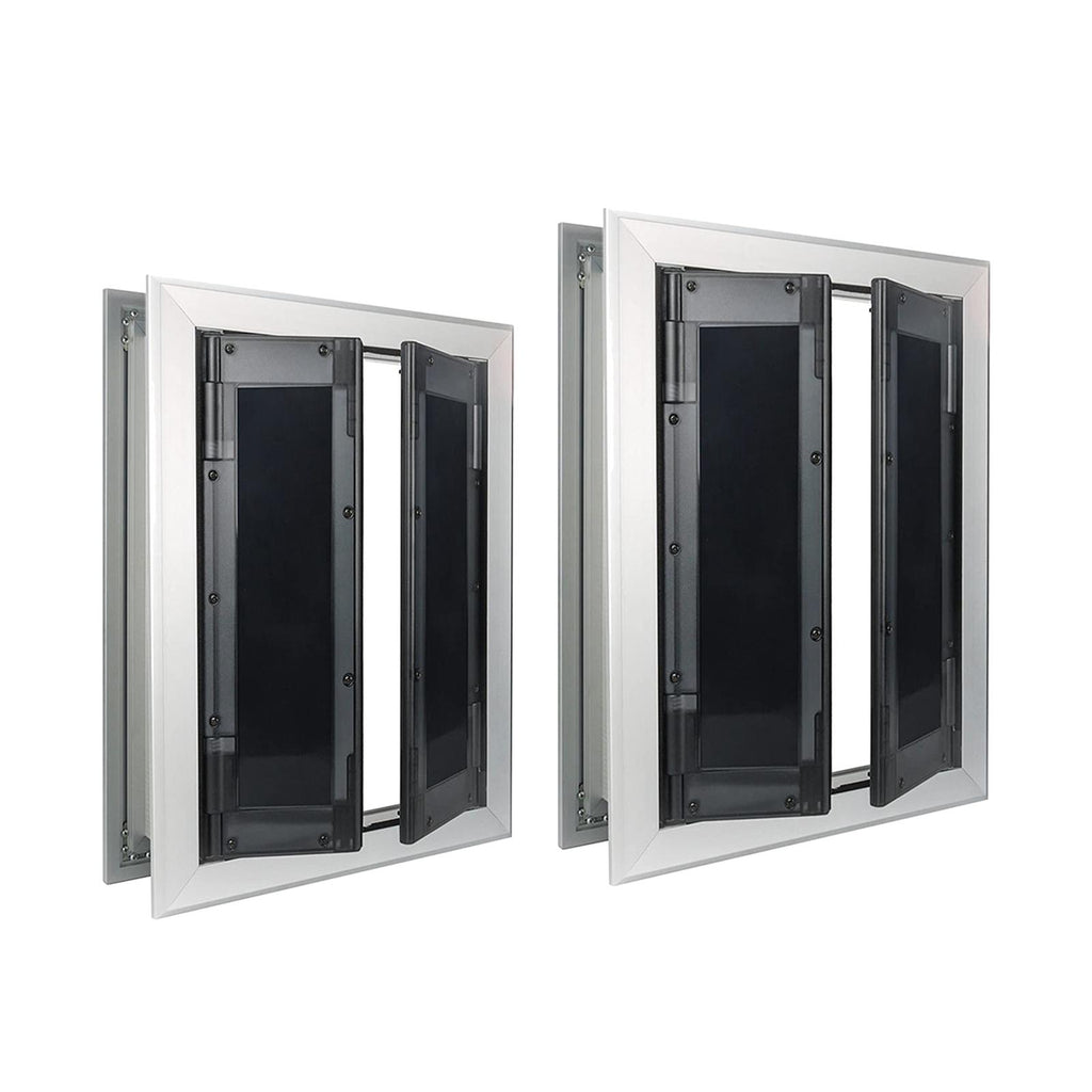 Heavy-Duty Aluminum Dog Door with Lockable Dual Flap – Magnetic Closure Pet Door for Medium & Large Dogs, Indoor/Outdoor Use