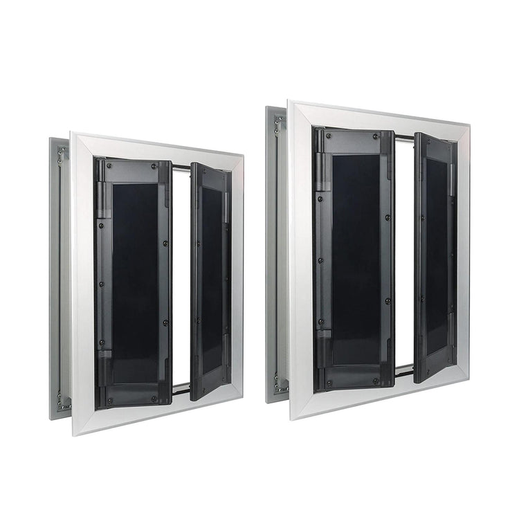 Heavy-Duty Aluminum Dog Door with Lockable Dual Flap – Magnetic Closure Pet Door for Medium & Large Dogs, Indoor/Outdoor Use