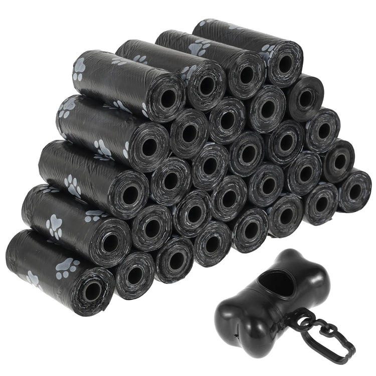 30 Roll Dog Poop Bags Disposable Pet Waste Bags Bone-Shape Divider Design Durable and Biodegradable