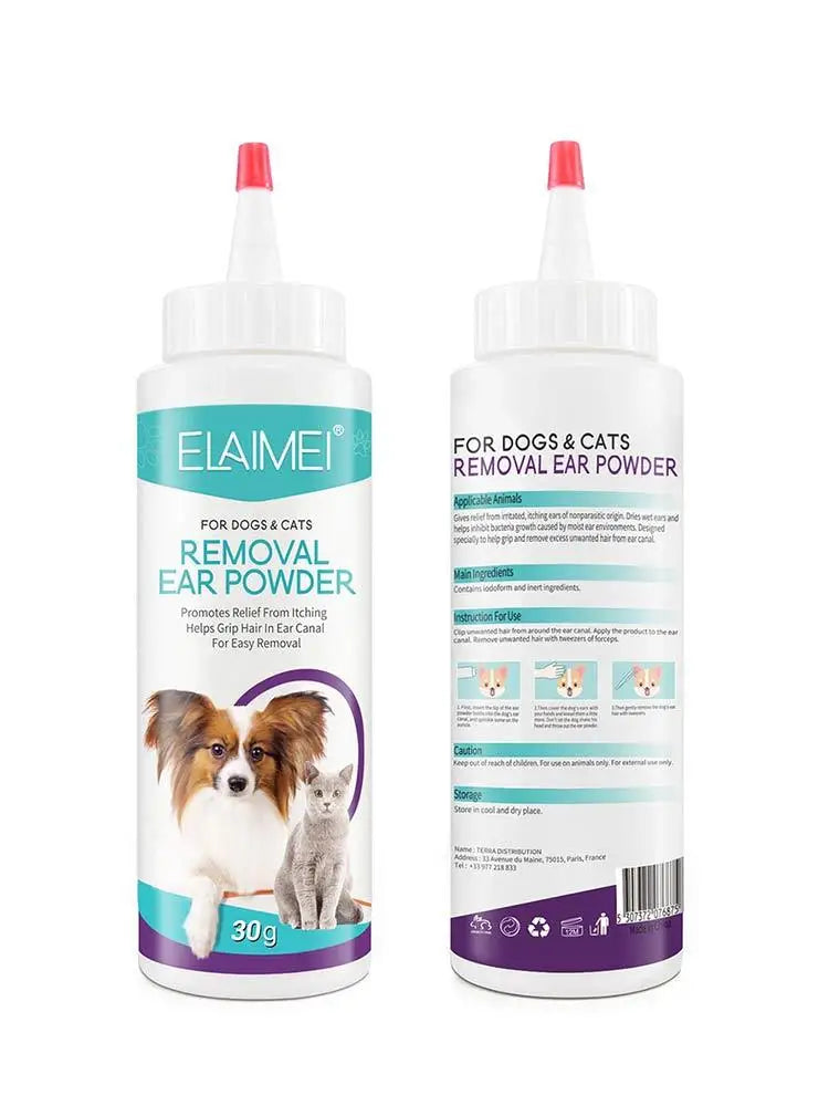Dog Ear Powder 30G Ear Wash Powder Safe Dog Cleaner for Healthy Ears Odor Removal Pet Accessories Ear Cleaner for Rabbits Cats