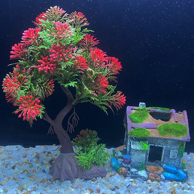 Fish Tank DIY Artificial Aquarium Plants Tree Ornament Aquatic Grass Decorations