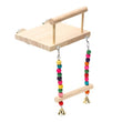 Bird Swing Toy | Wooden Parrot Perch Stand with Chewing Beads | Cage Playground for Budgie Birds
