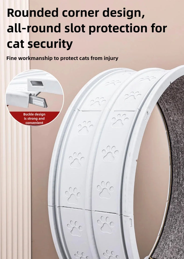 Pet Treadmill – Cat Exercise Wheel for Indoor Parkour | Easy-to-Assemble Cat Roller Toy | Durable Solid Color Cat Treadmill