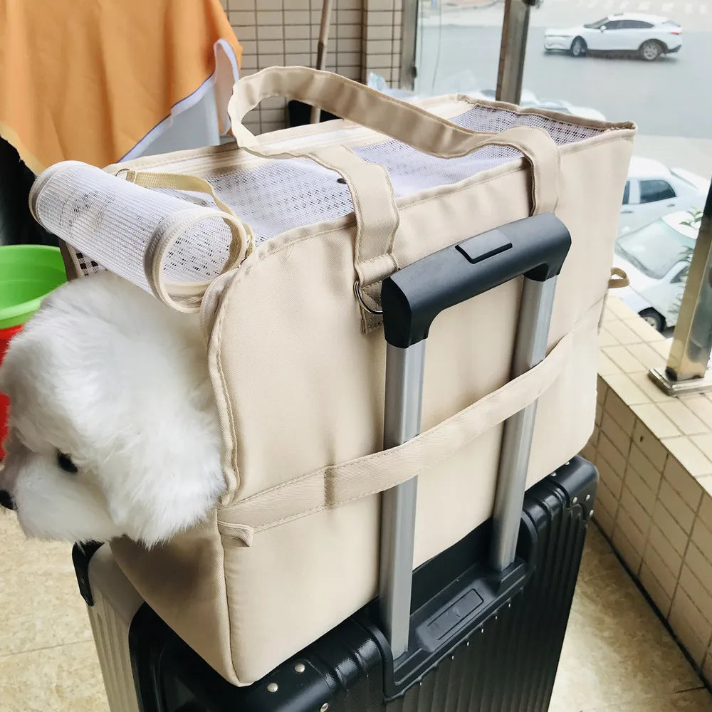 Portable Soft-Sided Pet Carrier Bag – Breathable Travel Duffle for Small Dogs and Cats