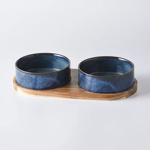 Cat Bowl | Cat Food Bowl | Ceramic Pet Food & Water Feeder | For Small & Medium-Sized Dogs | Spine Protection | Rollover Prevention