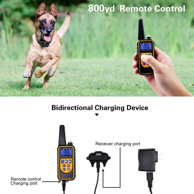 Waterproof Electric Dog Training Collar with Remote – Rechargeable Anti-Bark Device for All Dog Sizes