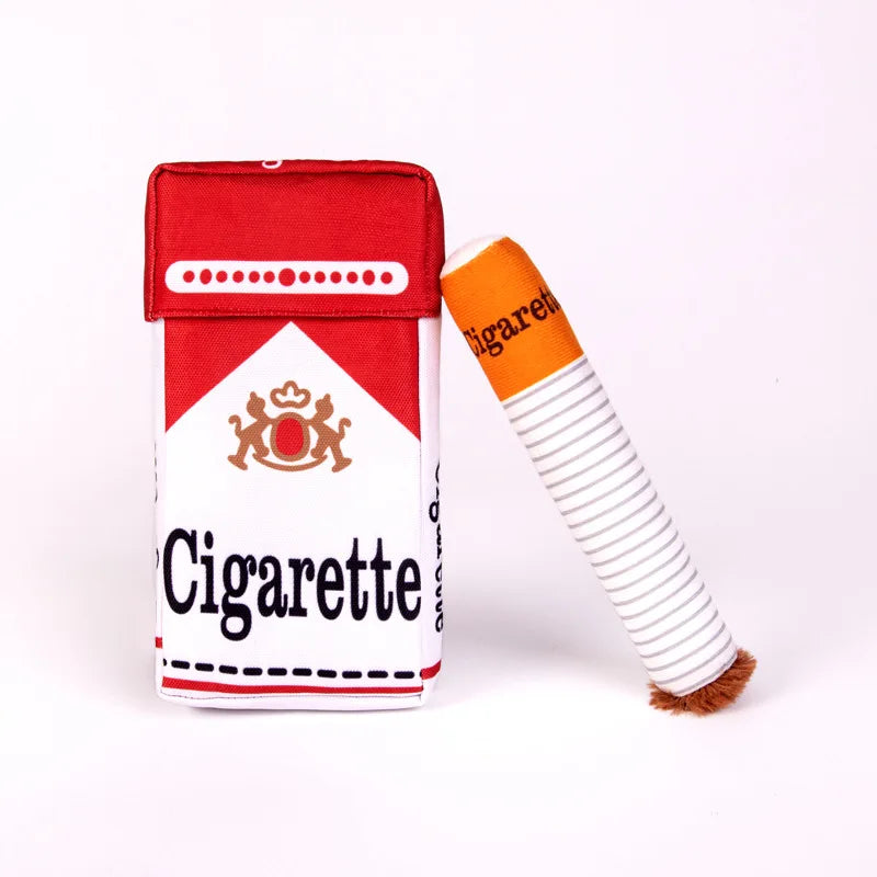 3-Pack Interactive Plush Cigarette Dog Toys with Box