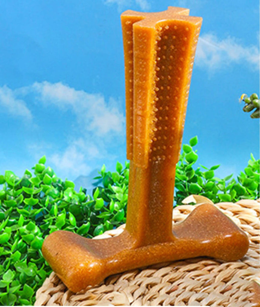 Durable Dog Chew Toy – Bamboo Fiber & Rubber for Teeth Cleaning