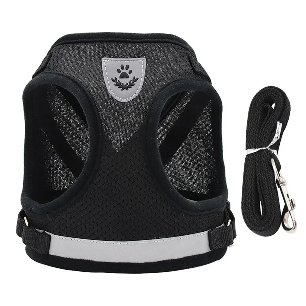 Cat Harness | Lead Leash Set | Adjustable Reflective Escape Proof Pet Mesh Vest Harness | Puppy Dog Collar | Small Dog Cat Pet Supplies