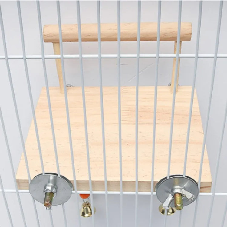 Bird Swing Toy | Wooden Parrot Perch Stand with Chewing Beads | Cage Playground for Budgie Birds
