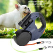 Dual-Head Retractable Dog Leash with LED Light – Extendable, Tangle-Free, and Reflective