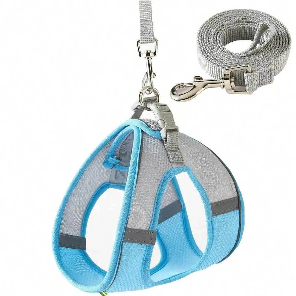 Cat Harness Leash Set | Adjustable Dog & Cat Collar | French Bulldog Harness Vest | Puppy & Chihuahua | Outdoor Walking Lead Leash